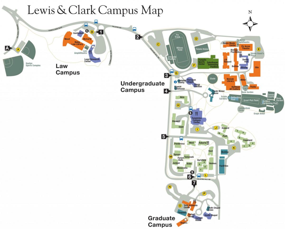 карта колеж Люис и Кларк
