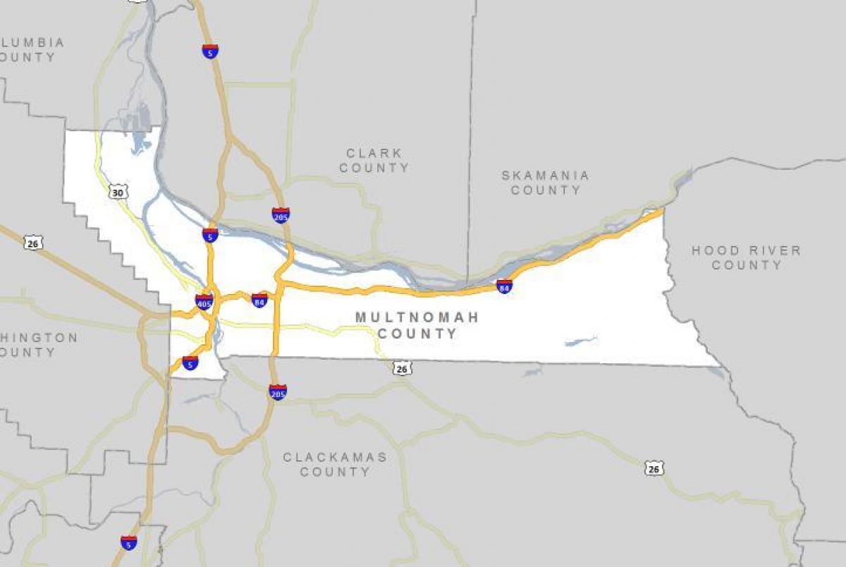 От multnomah в Орегон картата