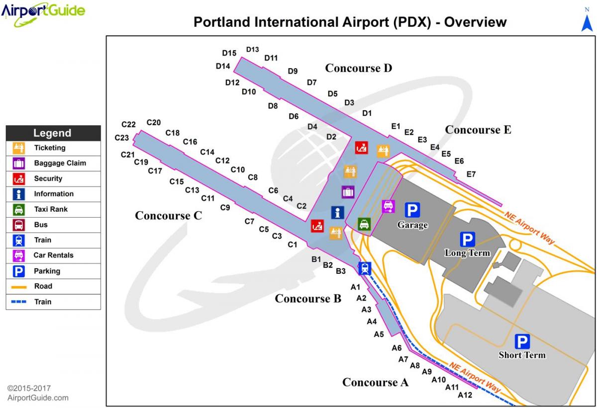 картата летище на Портланд