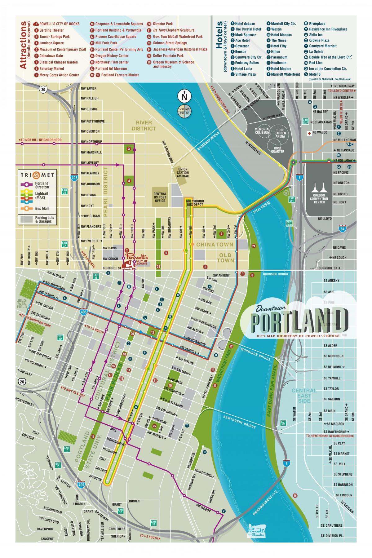 карта на Портланд посетители на