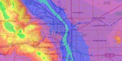 Височина карта Портланд Орегон