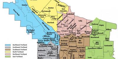 Портланд Орегон район на картата